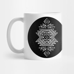 vintage aztec pattern in faded circle black Mug